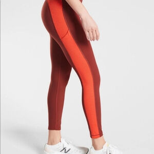 Athleta Ultimate Colorblock Orange 7/8 Tight